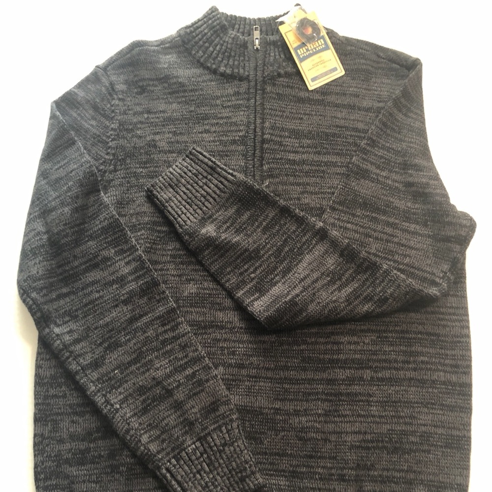 Urban Pipeline Men's 1/4 Zip Sweater Gray & Black Black Tie Marble Style Size M